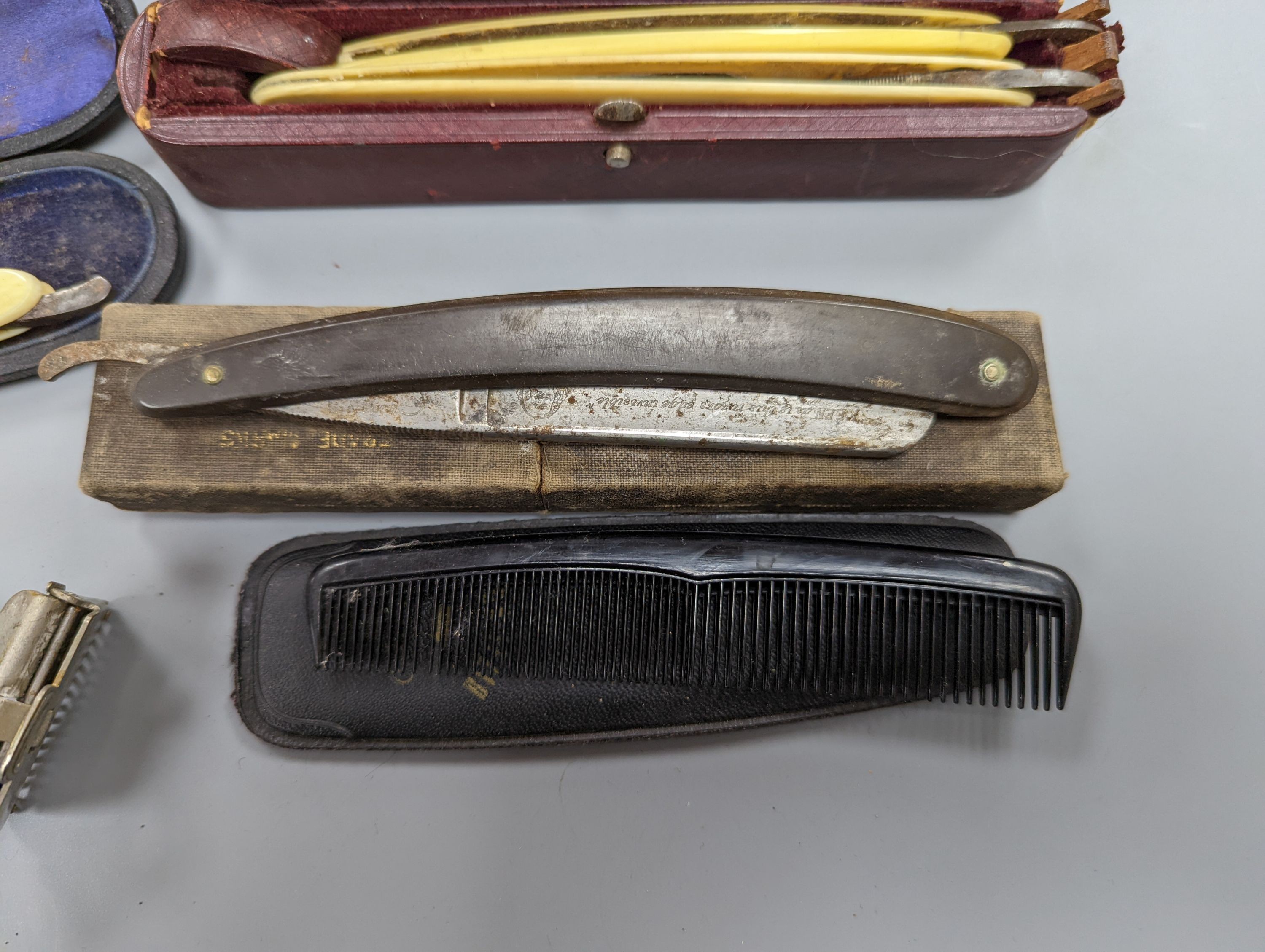 Various cut throat and safety razors